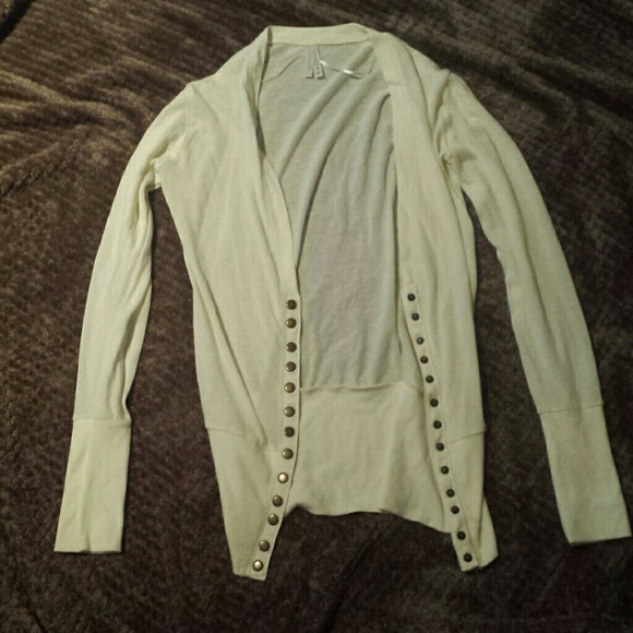 White half button up cardigan - Picture 1 of 2